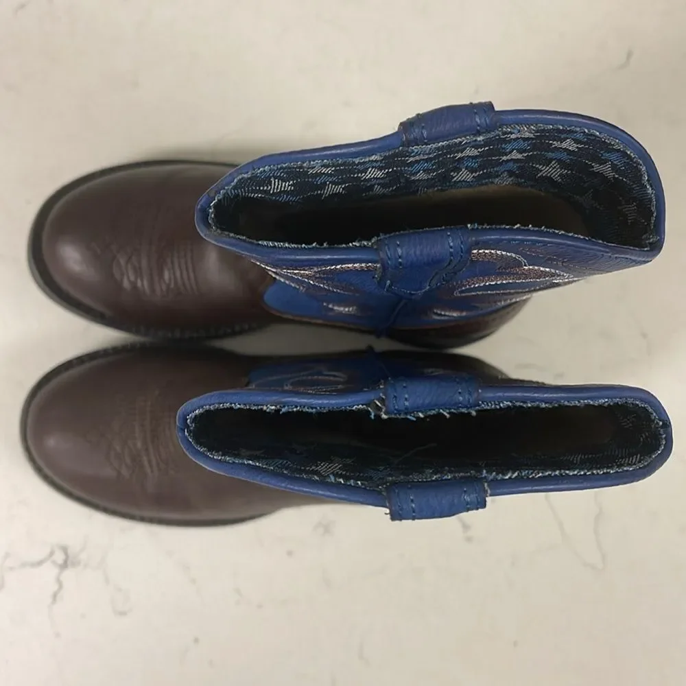 Roper Kids Lightning (Toddler/Little Kid) Blue and Brown Western Boots Size 11